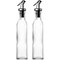 Juvale Olive Oil Dispenser Bottle Set - 2 Pack, 8.5 oz (250 mL), Clear Glass - Oil & Vinegar Dispenser Cruets with No-Leak Pour Spouts - Dishwasher Safe Kitchen Accessory
